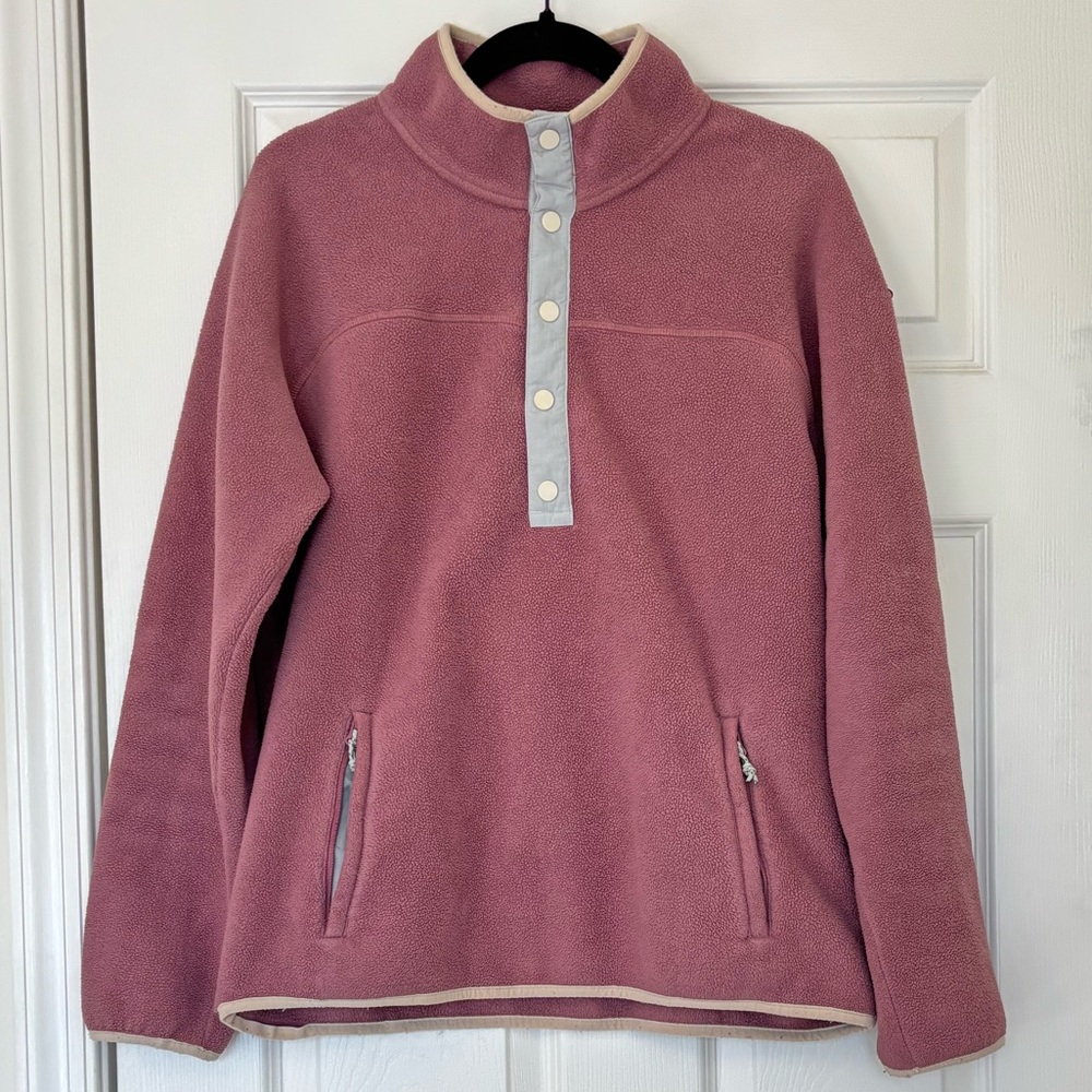 Burton Hearth Fleece Polartec Pullover with Snap Front and Zipper Front Pocket